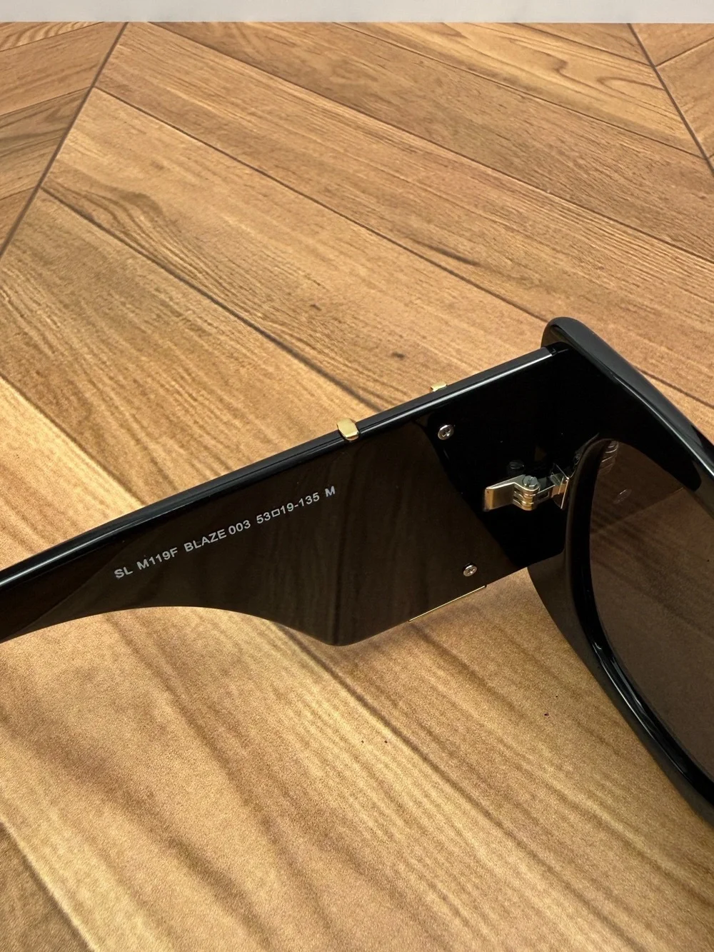 Saint Laurent Black Slim Cat-Eye Sunglasses